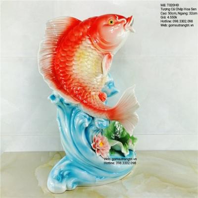 tượng cá, tượng cá bằng sứ, tượng trung quốc, sản phẩm trang trí nhà cửa